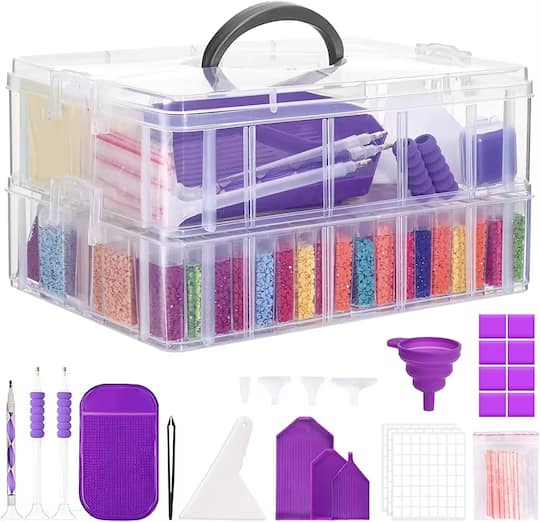 Sparkly Selections 88 Slot Clear Stackable Diamond Painting Storage Set